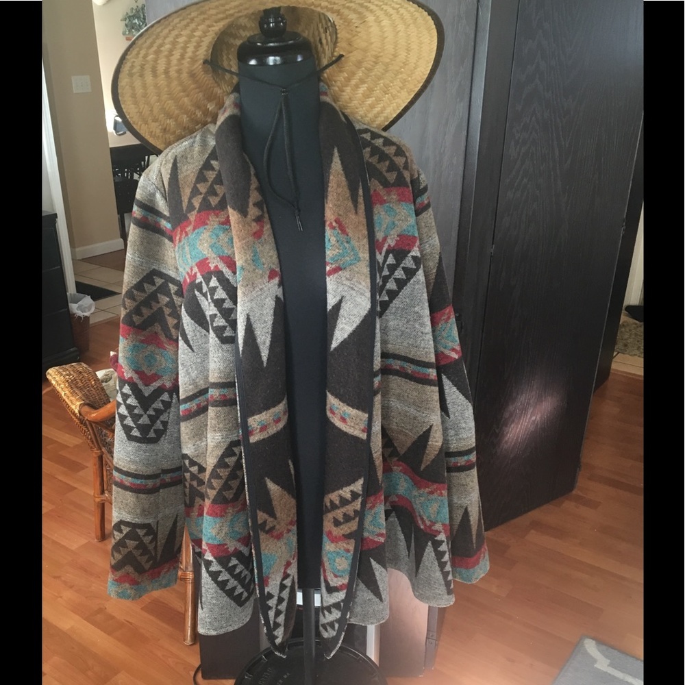 Aztec print coat